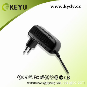 Wall-mount 12W AC/DC adapter with EN60950/GB4943